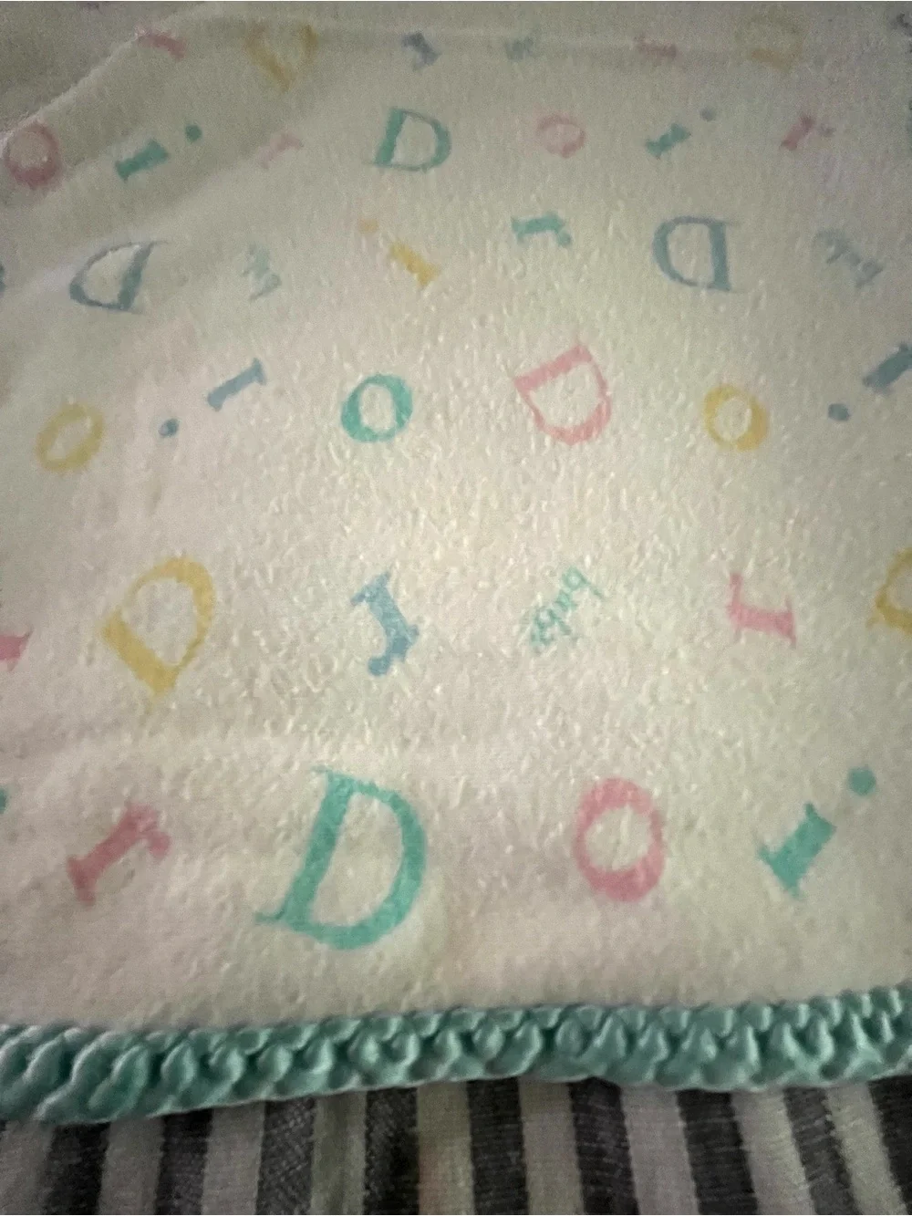 Baby Dior Receiving Crib Blanket Vintage